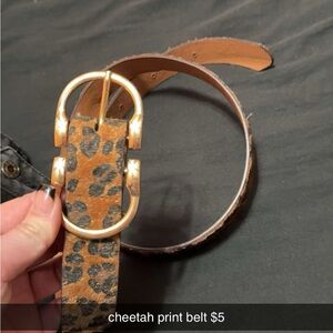 Cheetah Print Belt with Gold Buckle